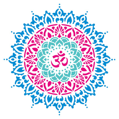 MaxxxMart - Om Mandala theme Wall Stencil(Inches)