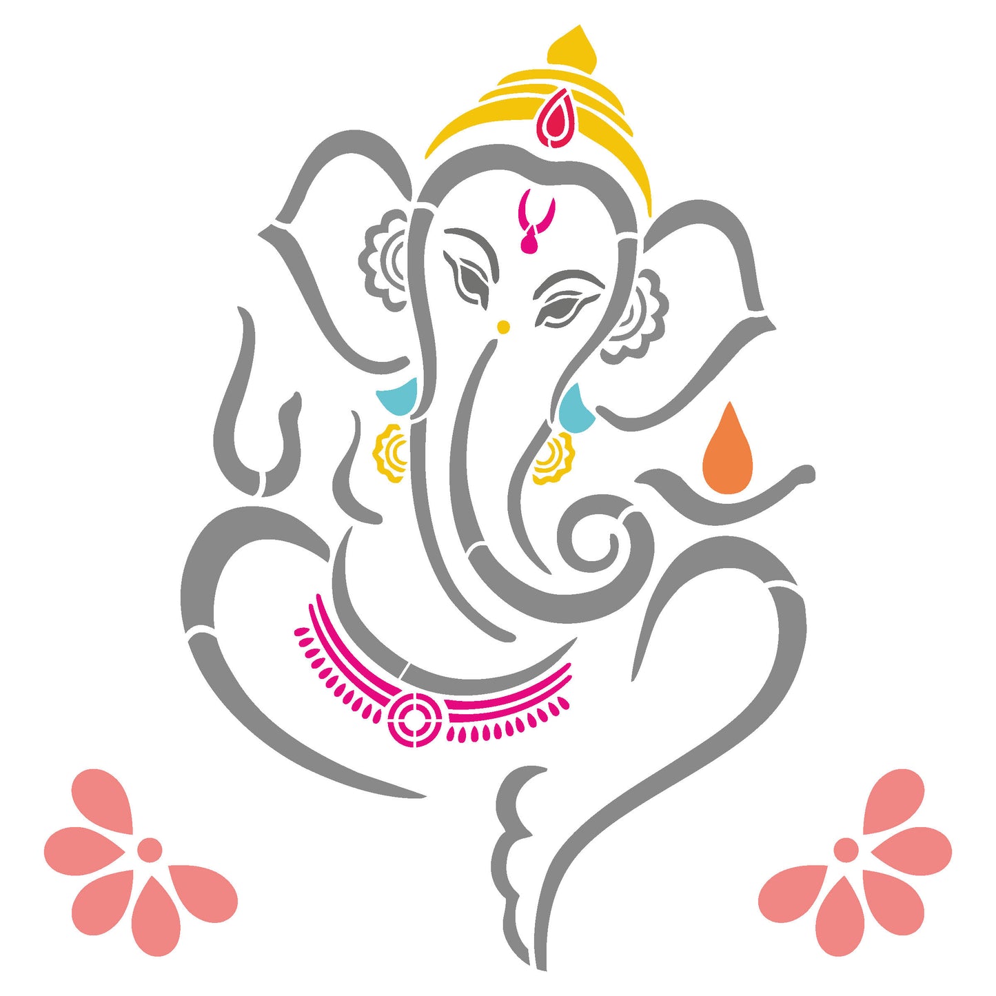 MaxxxMart - God Ganesha Wall Stencil(Inches)