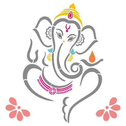 MaxxxMart - God Ganesha Wall Stencil(Inches)