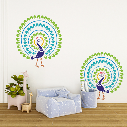 MaxxxMart - Birds And Peacock Theme Wall Stencil(Inches)