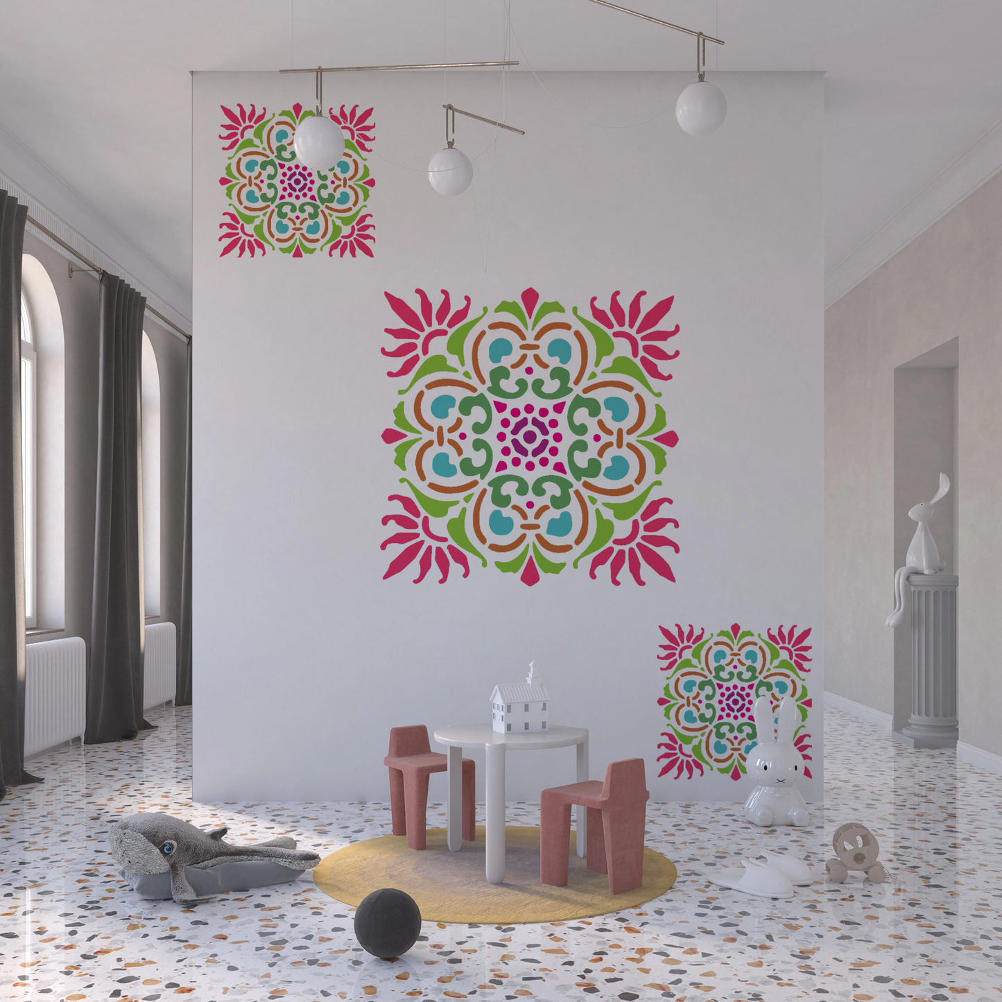 MaxxxMart - Multi Theme Wall Stencil-3(Inches)