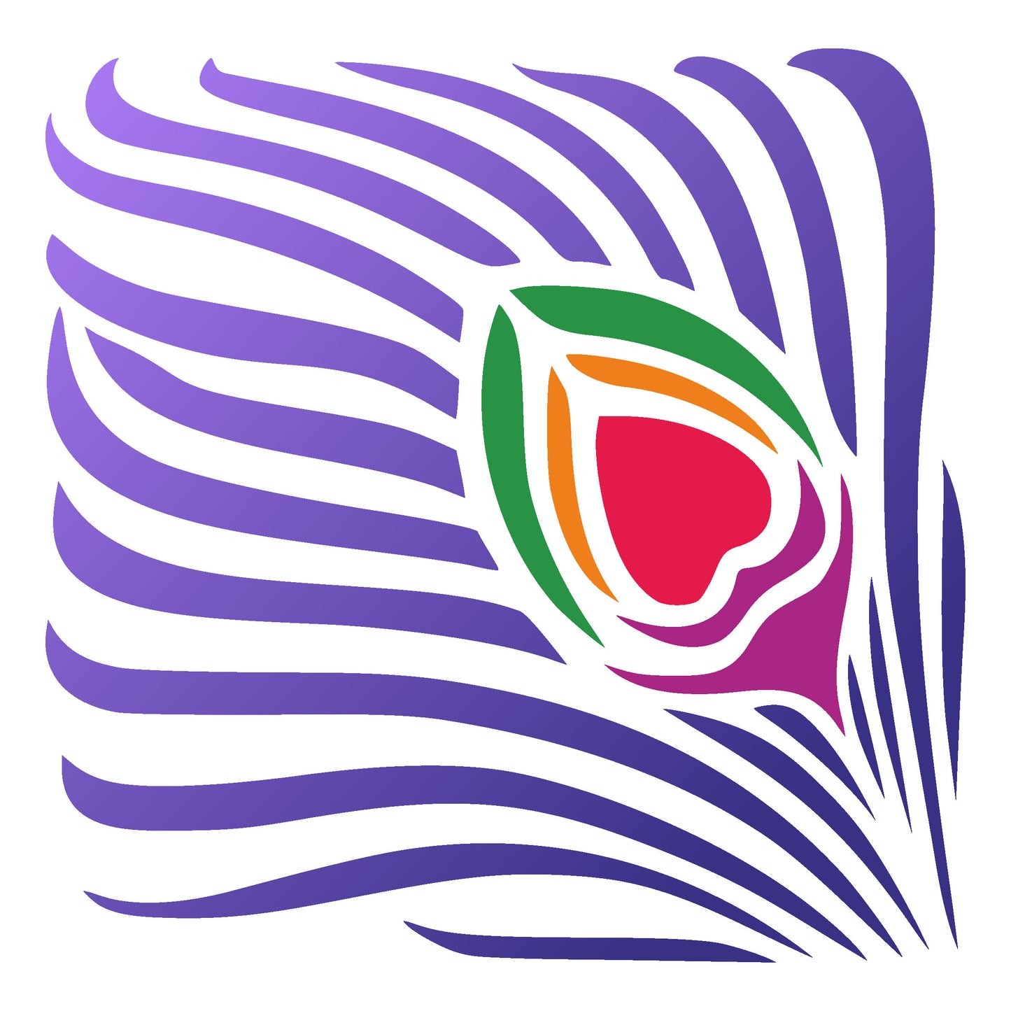 MaxxxMart - Peacock Feather Wall Stencil(Inches)