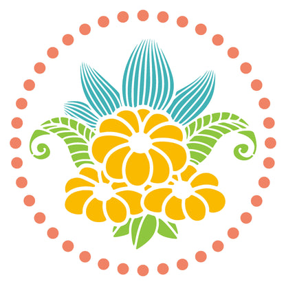 MaxxxMart - Floral Mandala Theme Wall Stencil( Inches)