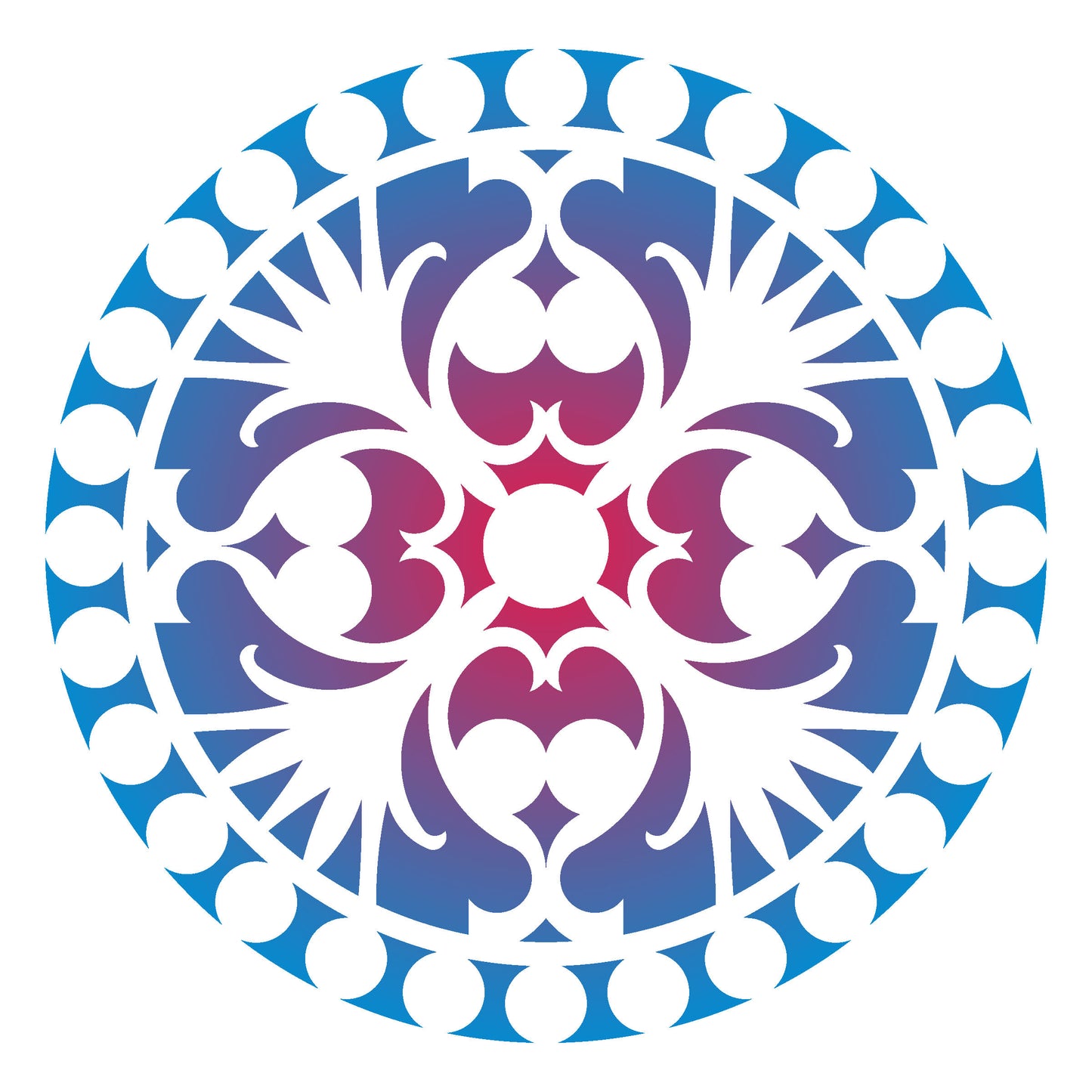 MaxxxMart - Floral Mandala Theme Wall Stencil( Inches)