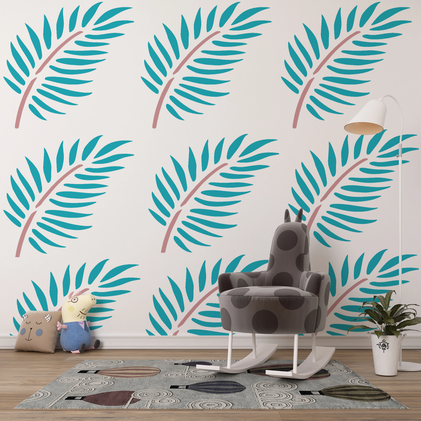 MaxxxMart - Leaf Wall Stencil-1(Inches)
