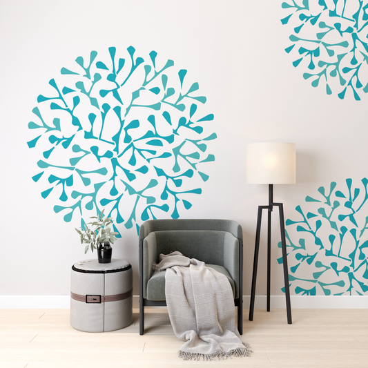 MaxxxMart - Floral Mandala Theme Wall Stencil( Inches)