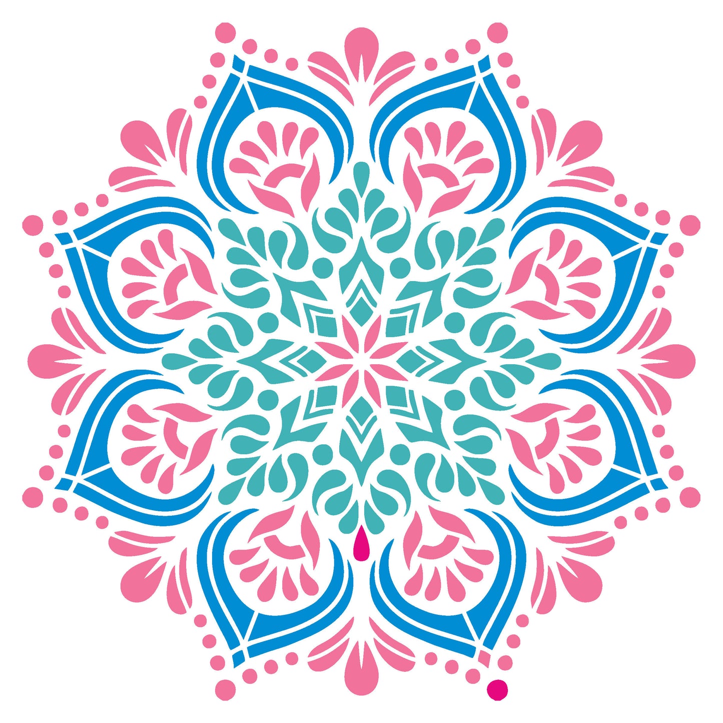 MaxxxMart - Floral Mandala Theme Wall Stencil( Inches)