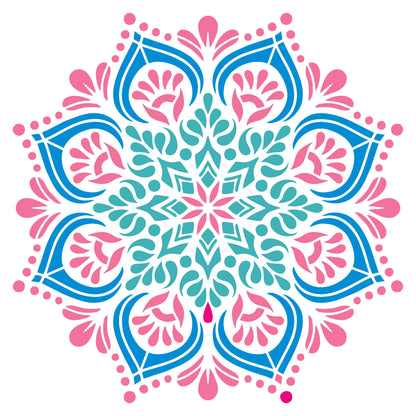 MaxxxMart - Floral Mandala Theme Wall Stencil( Inches)