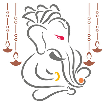 MaxxxMart - God Ganesha Wall Stencil(Inches)