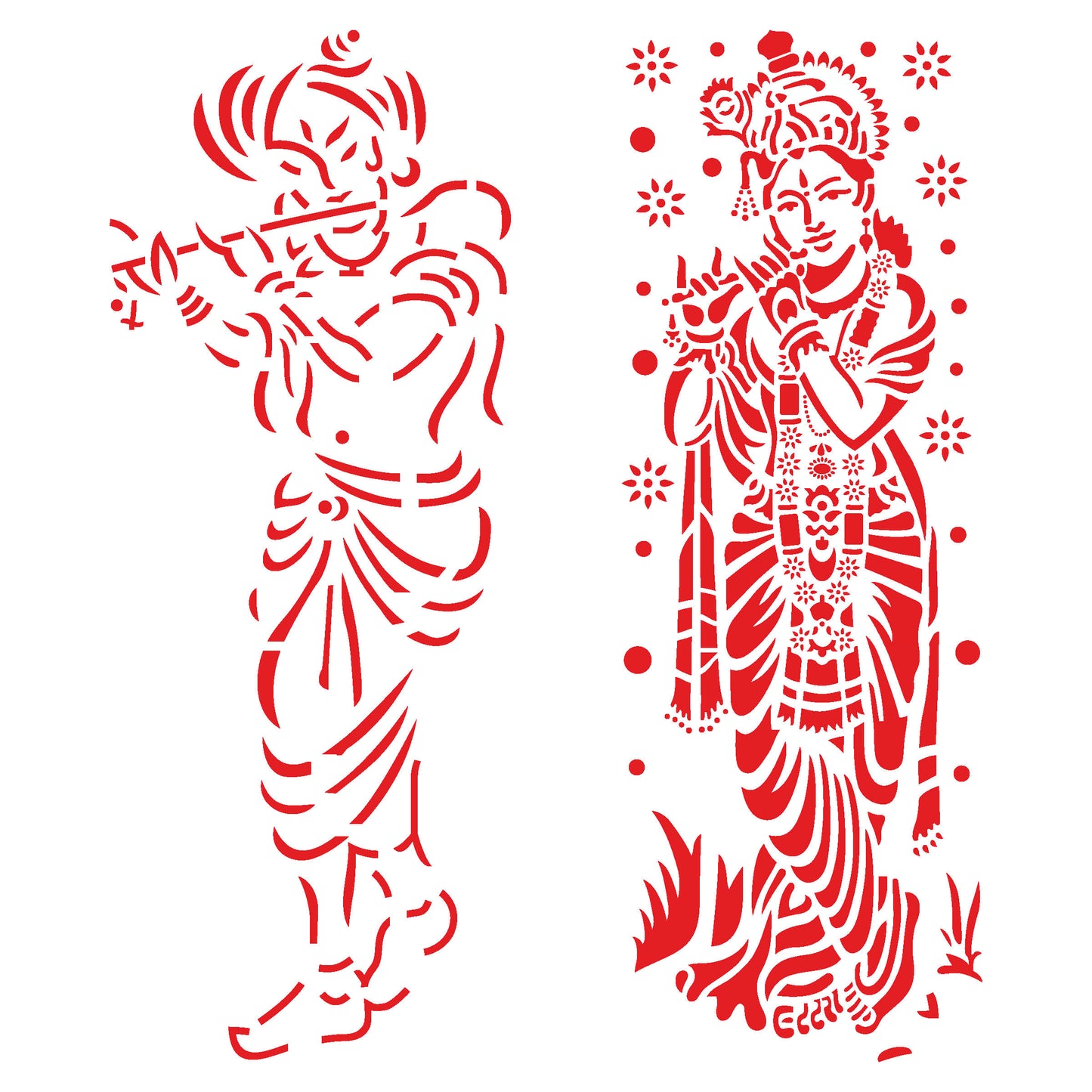 MaxxxMart - Lord Krishna Wall Stencil (Inches)