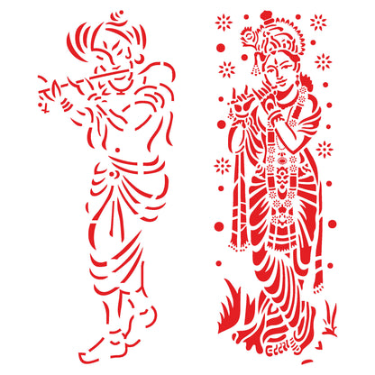MaxxxMart - Lord Krishna Wall Stencil (Inches)