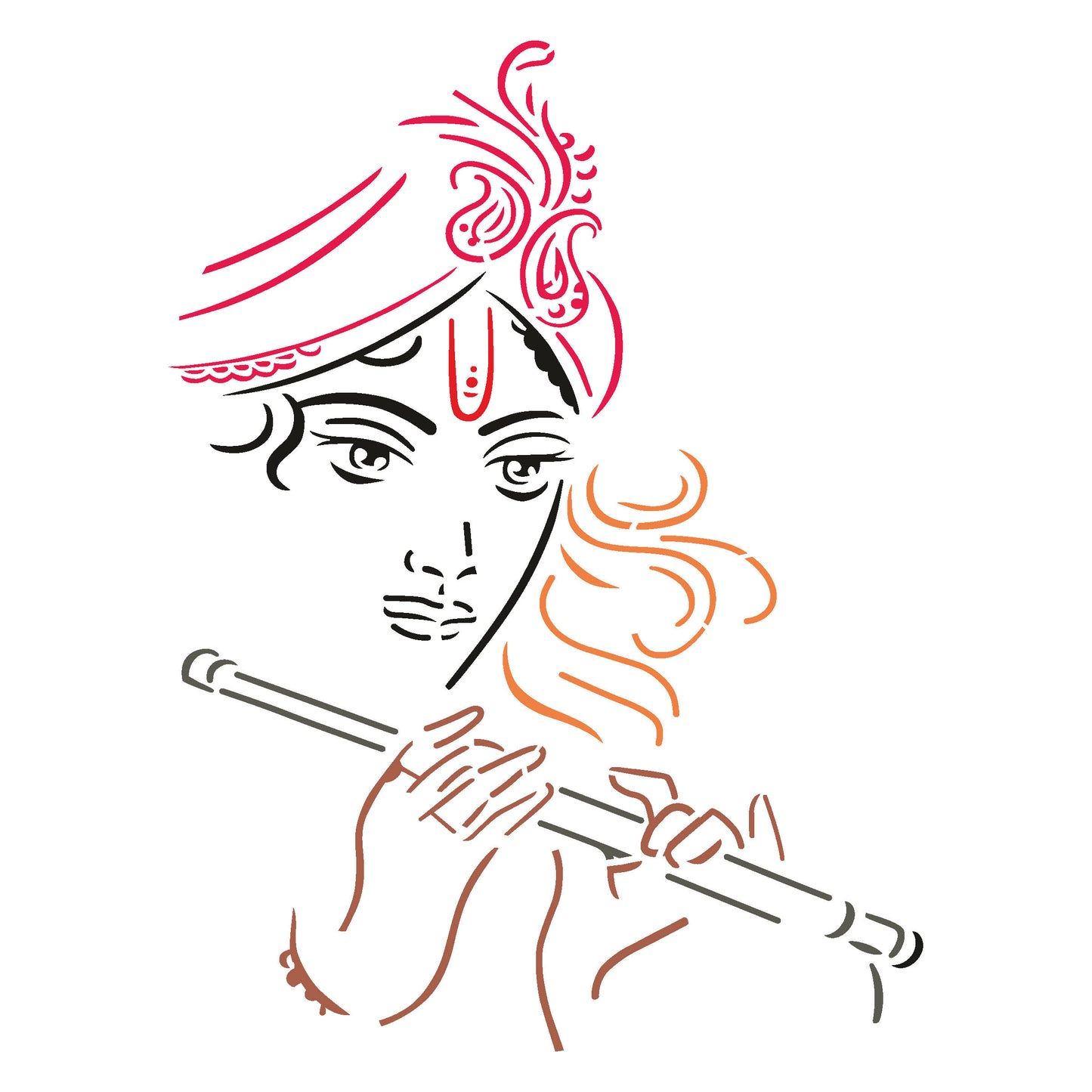 MaxxxMart - Lord Krishna Wall Stencil (Inches)