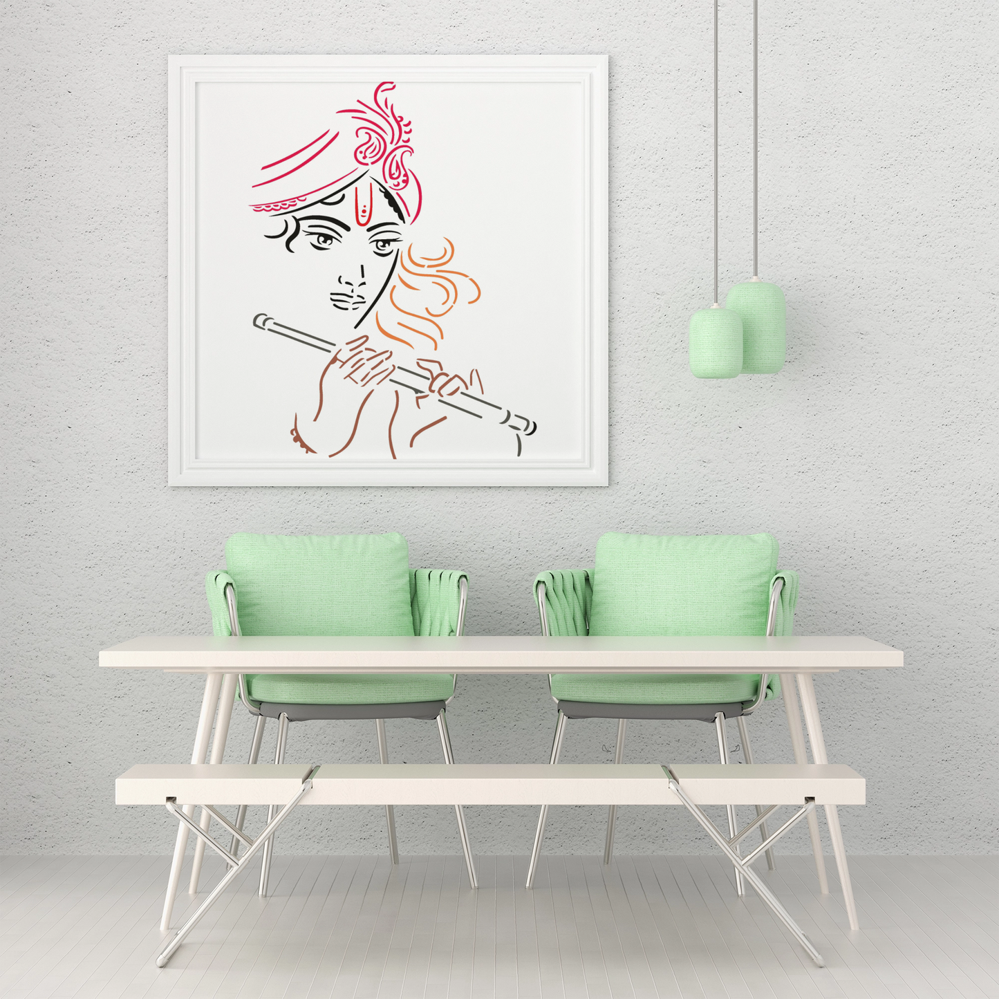 MaxxxMart - Lord Krishna Wall Stencil (Inches)