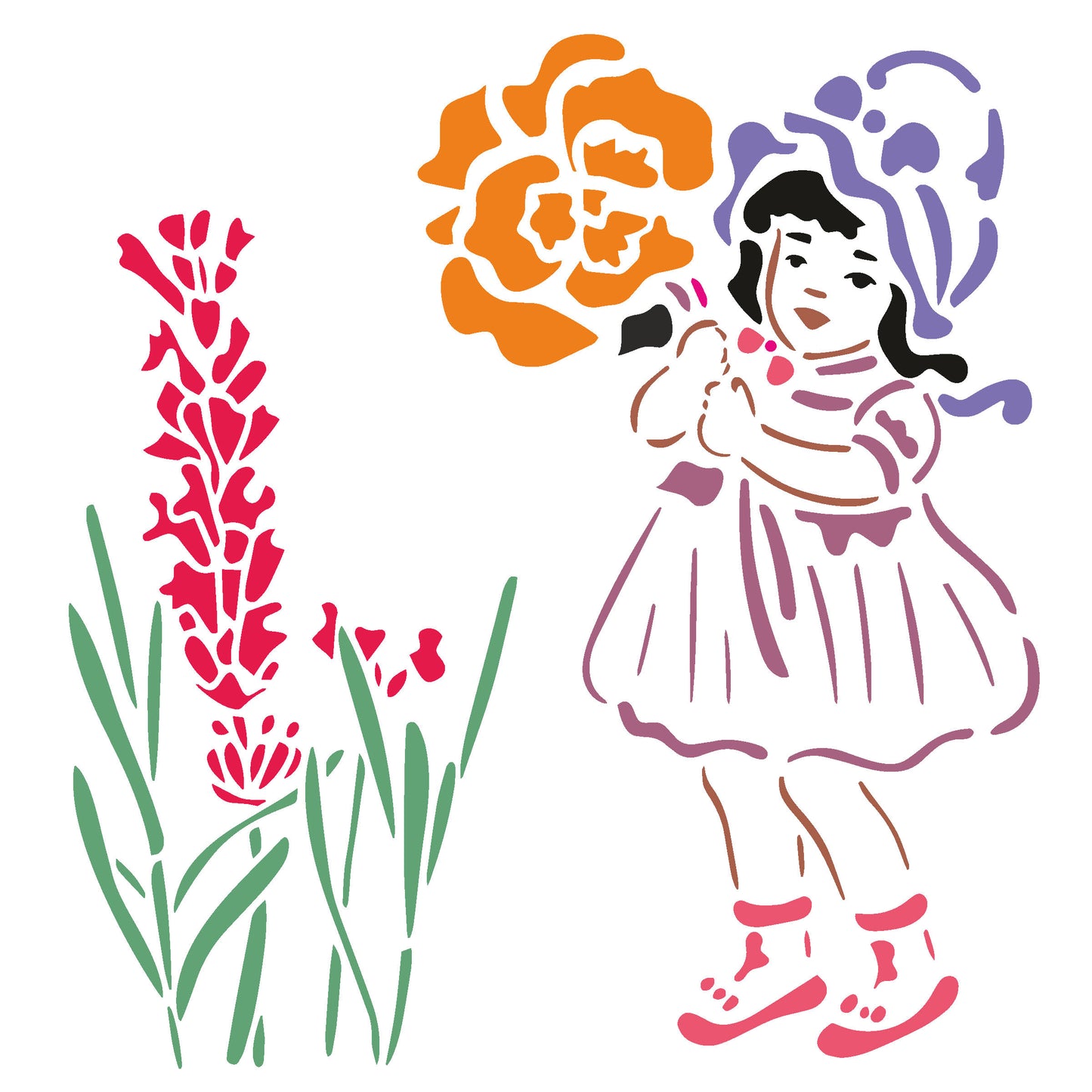 MaxxxMart - Kids Cartoon Theme Wall Stencil(Inches)