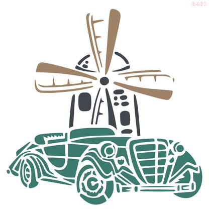 MaxxxMart-Beach Theme Wall Stencil (Inches)