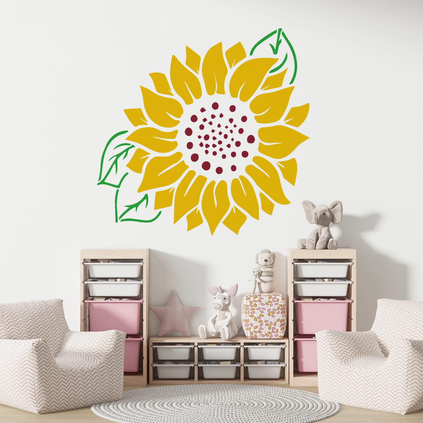 MaxxxMart -Flower Wall Stencil(Inches)