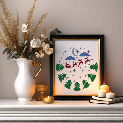 MaxxMart- Christmas Decor  Wall Stencil(Inches)