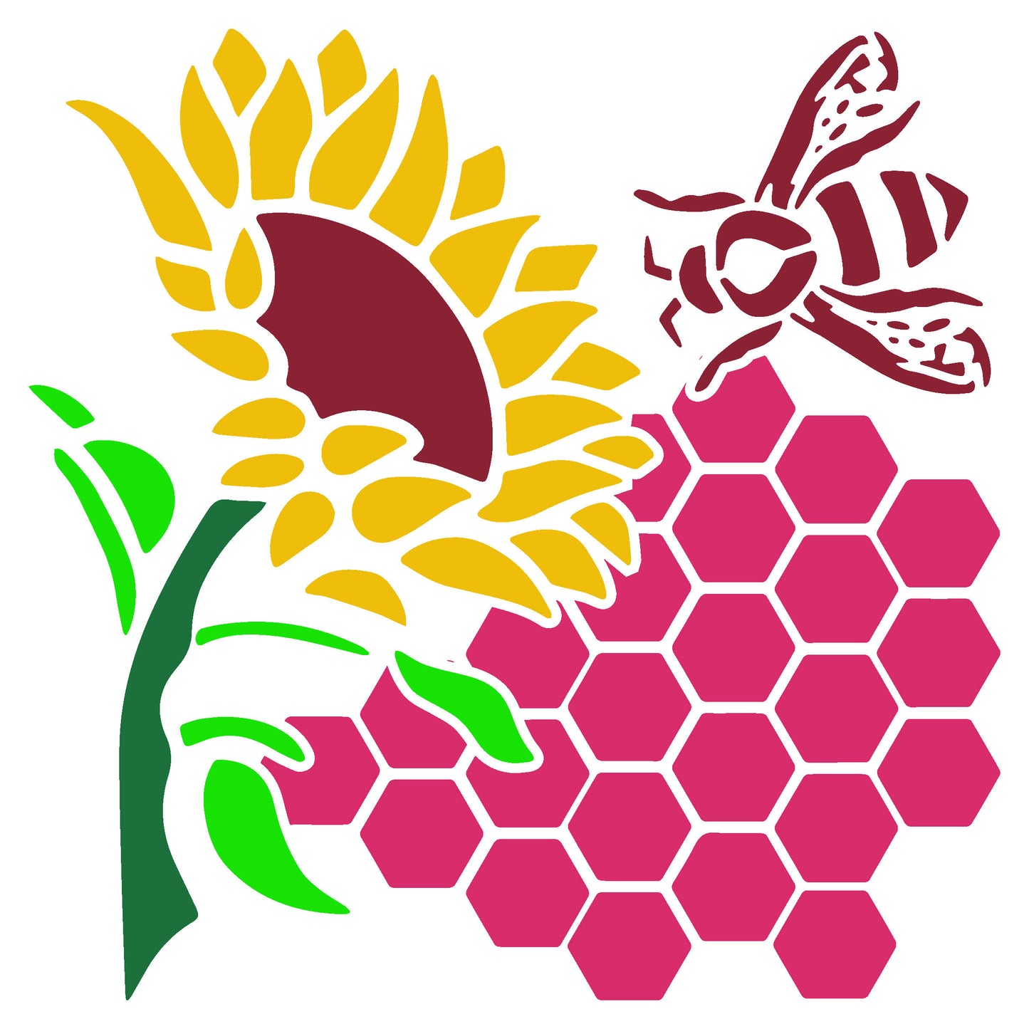 MaxxxMart -Flower Wall Stencil(Inches)