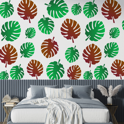 MaxxxMart-Leaves Wall Stencil(Inches)