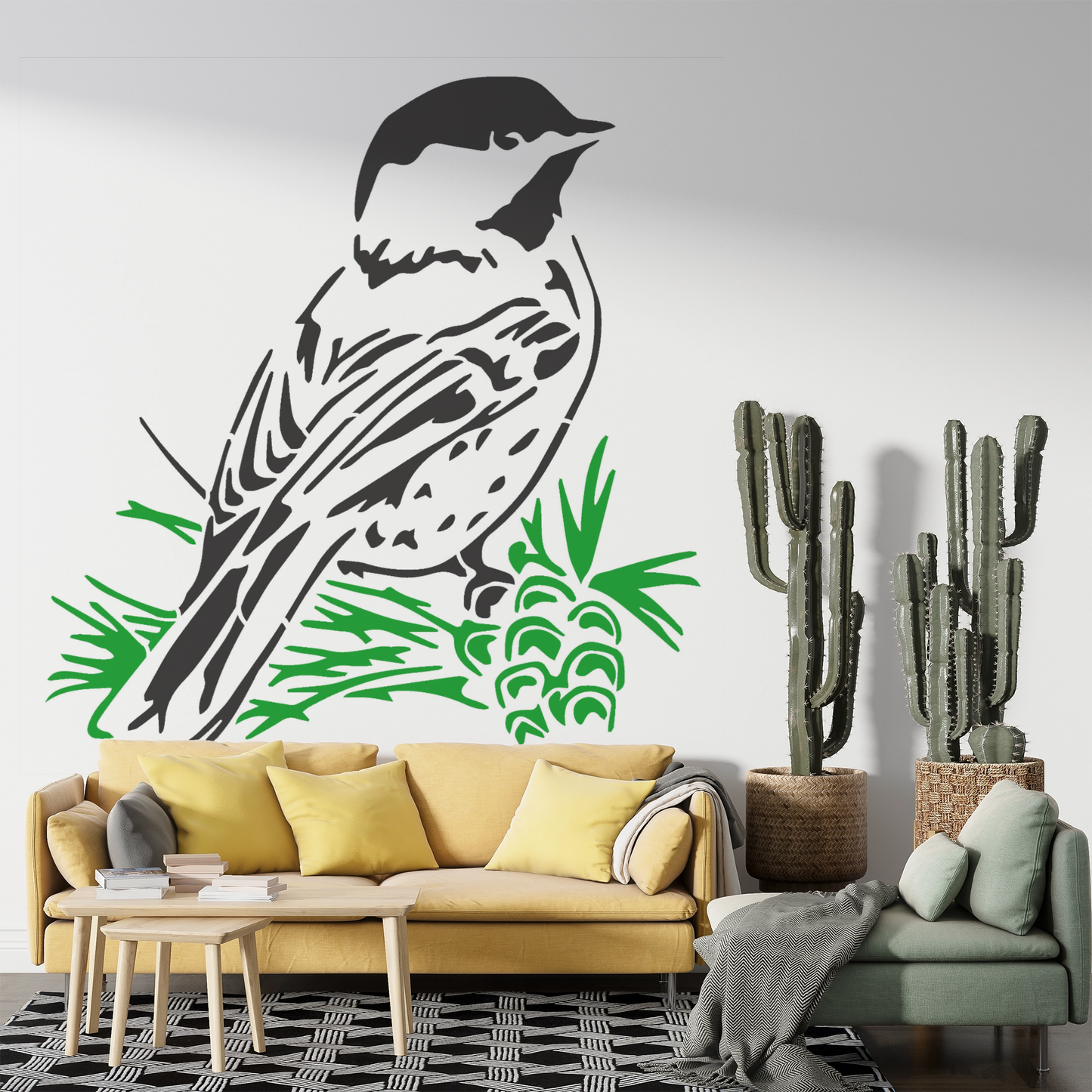 MaxxxMart - Birds Wall Stencil(Inches)