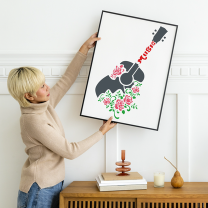 MaxxxMart-Music  Wall Stencils(Inches)