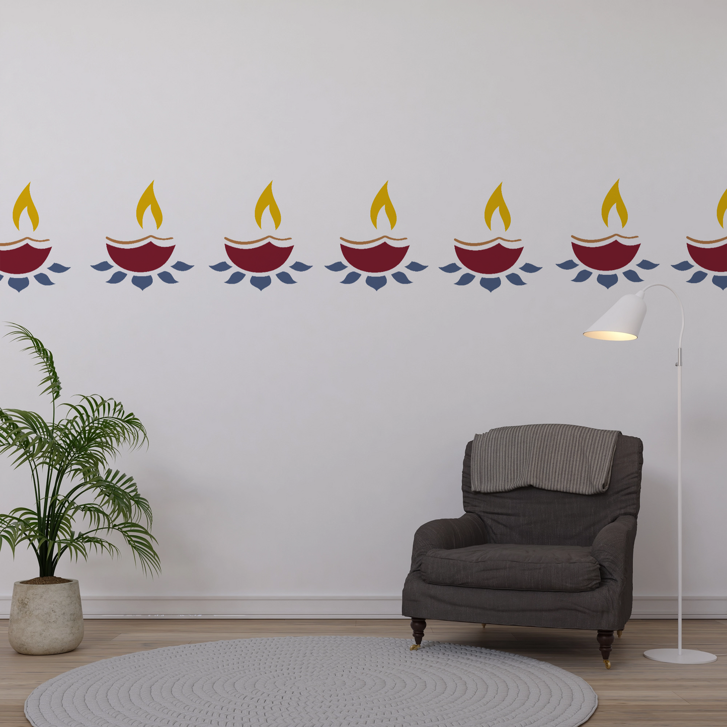 MaxxxMart-Diya Wall Stencils(inches)