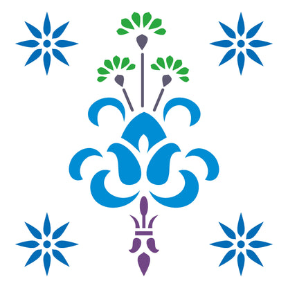 MaxxMart-Damask Pattern Wall Stencil (Inches)