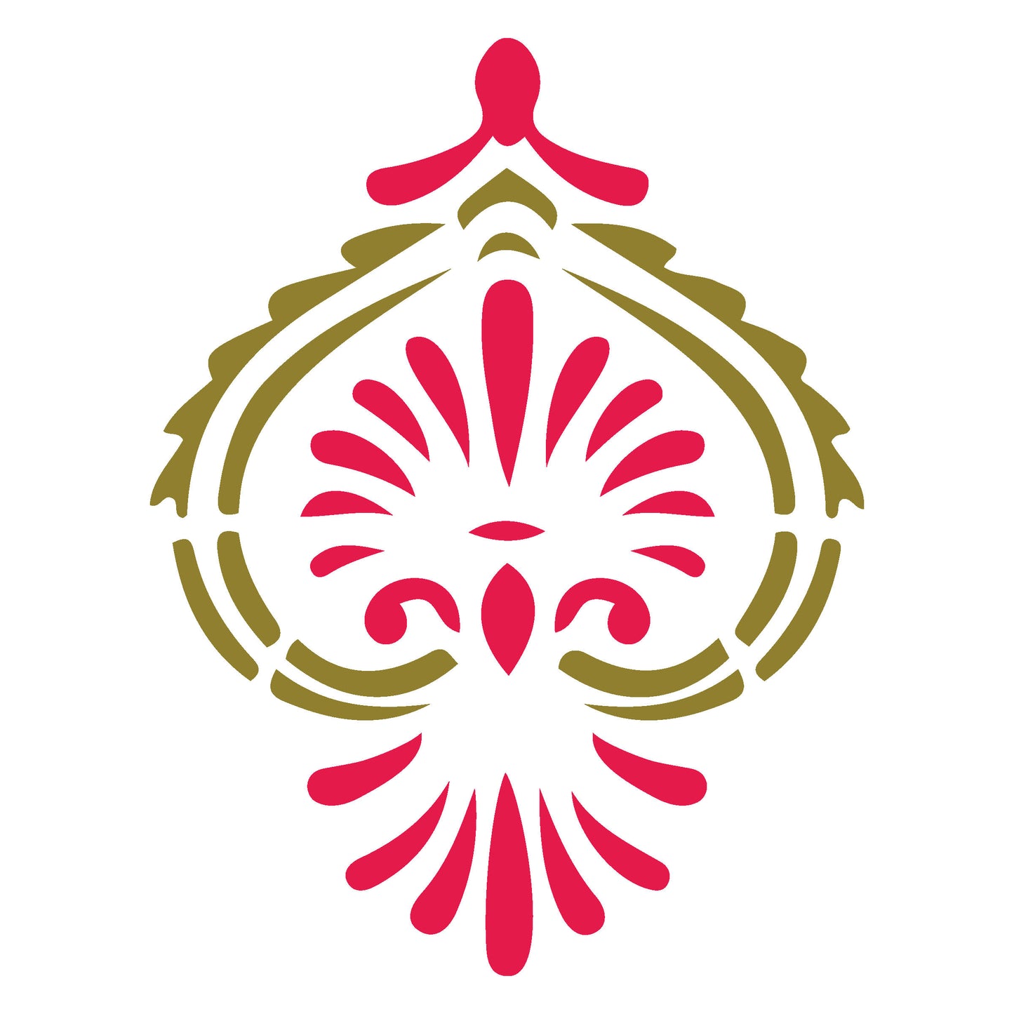 MaxxMart-Damask Pattern Wall Stencil (Inches)