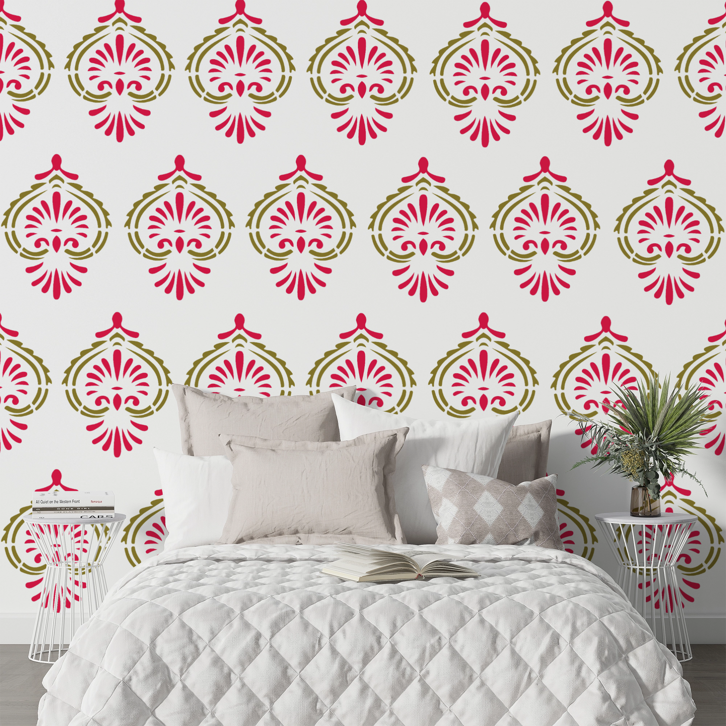 MaxxMart-Damask Pattern Wall Stencil (Inches)