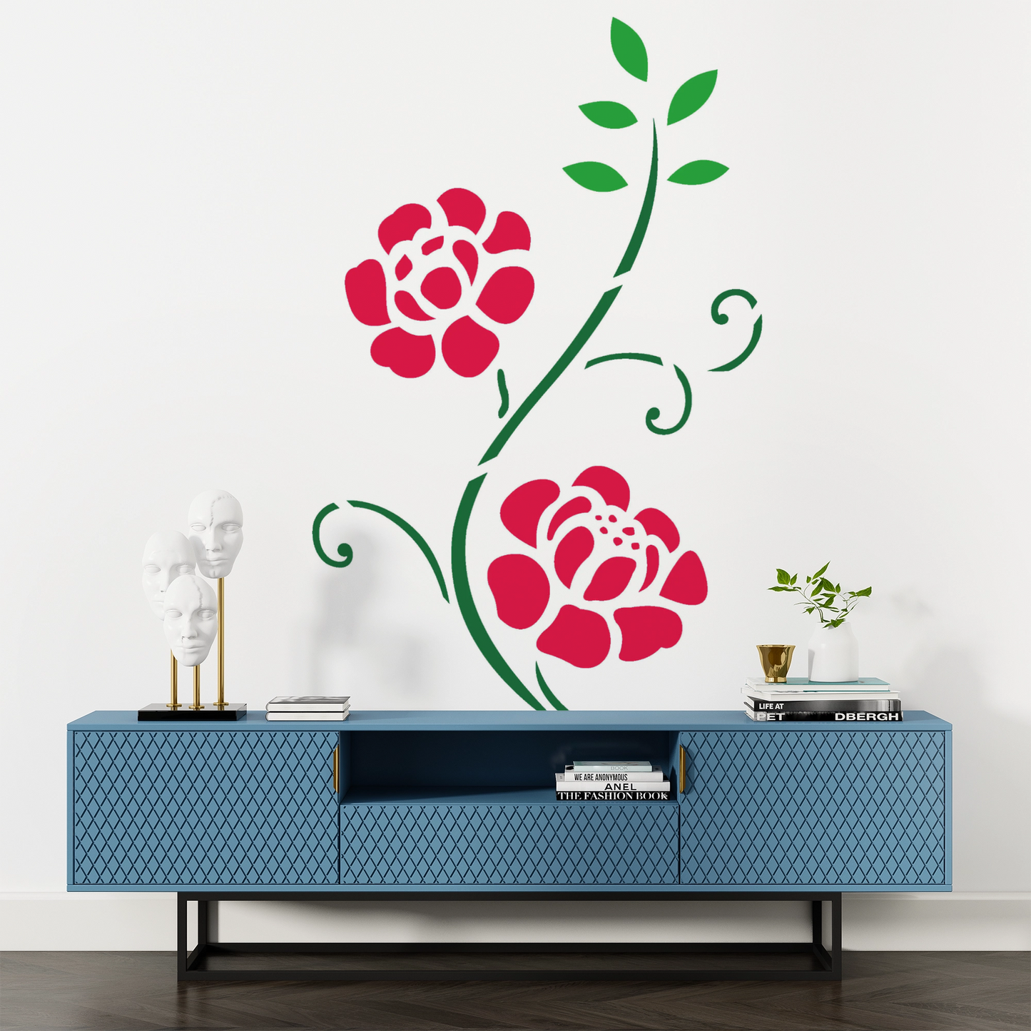 MaxxxMart-Flower Wall Stencil(Inches)