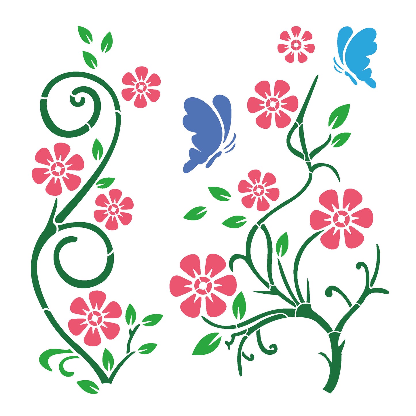 MaxxMart-Floral Pattern Wall Stencil (Inches)