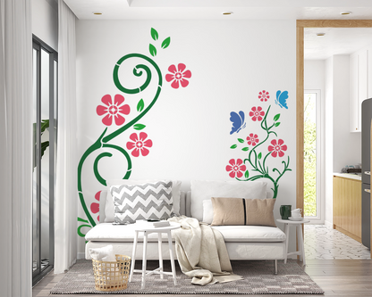 MaxxMart-Floral Pattern Wall Stencil (Inches)