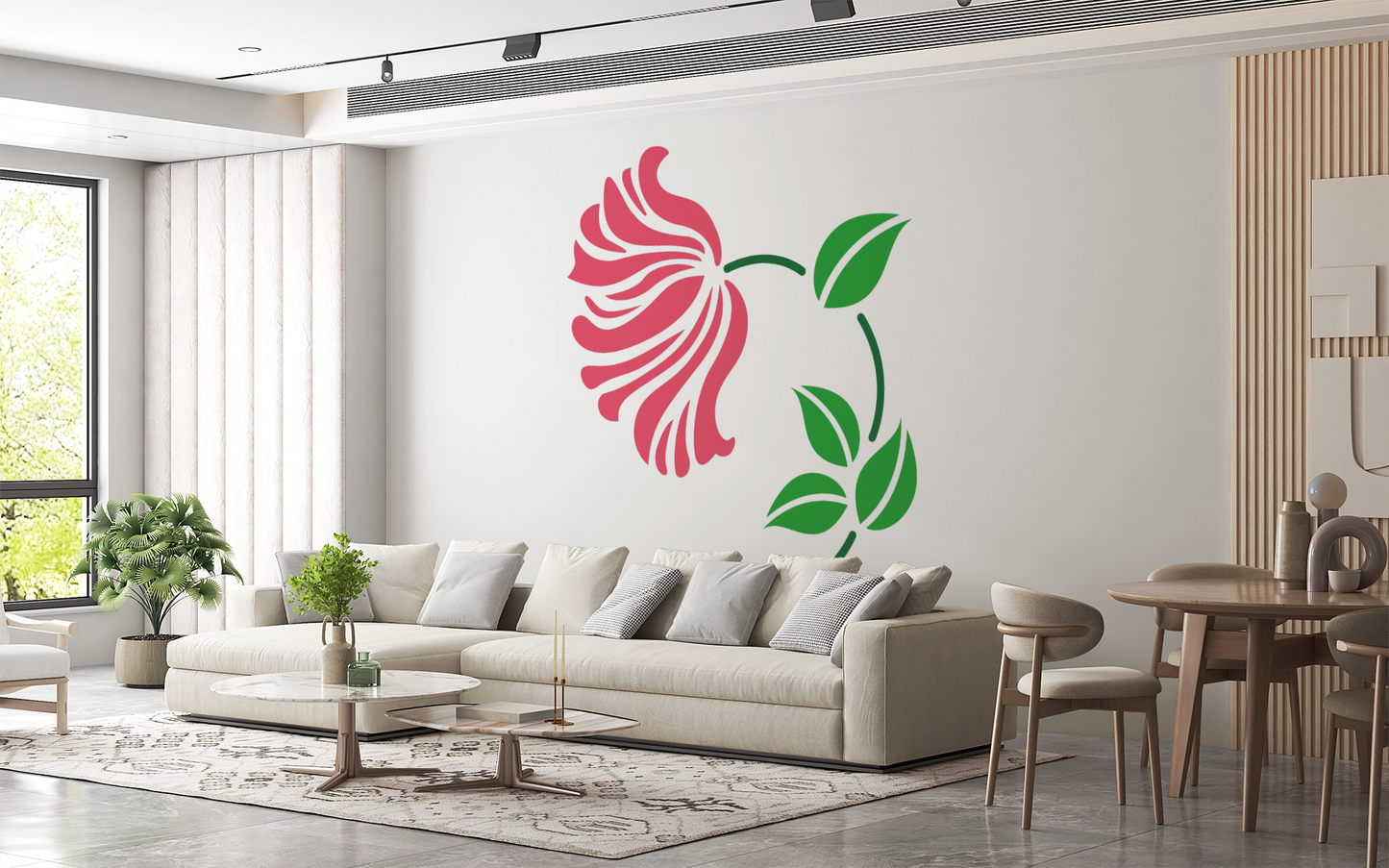 MaxxxMart-Flower Wall Stencil(Inches)