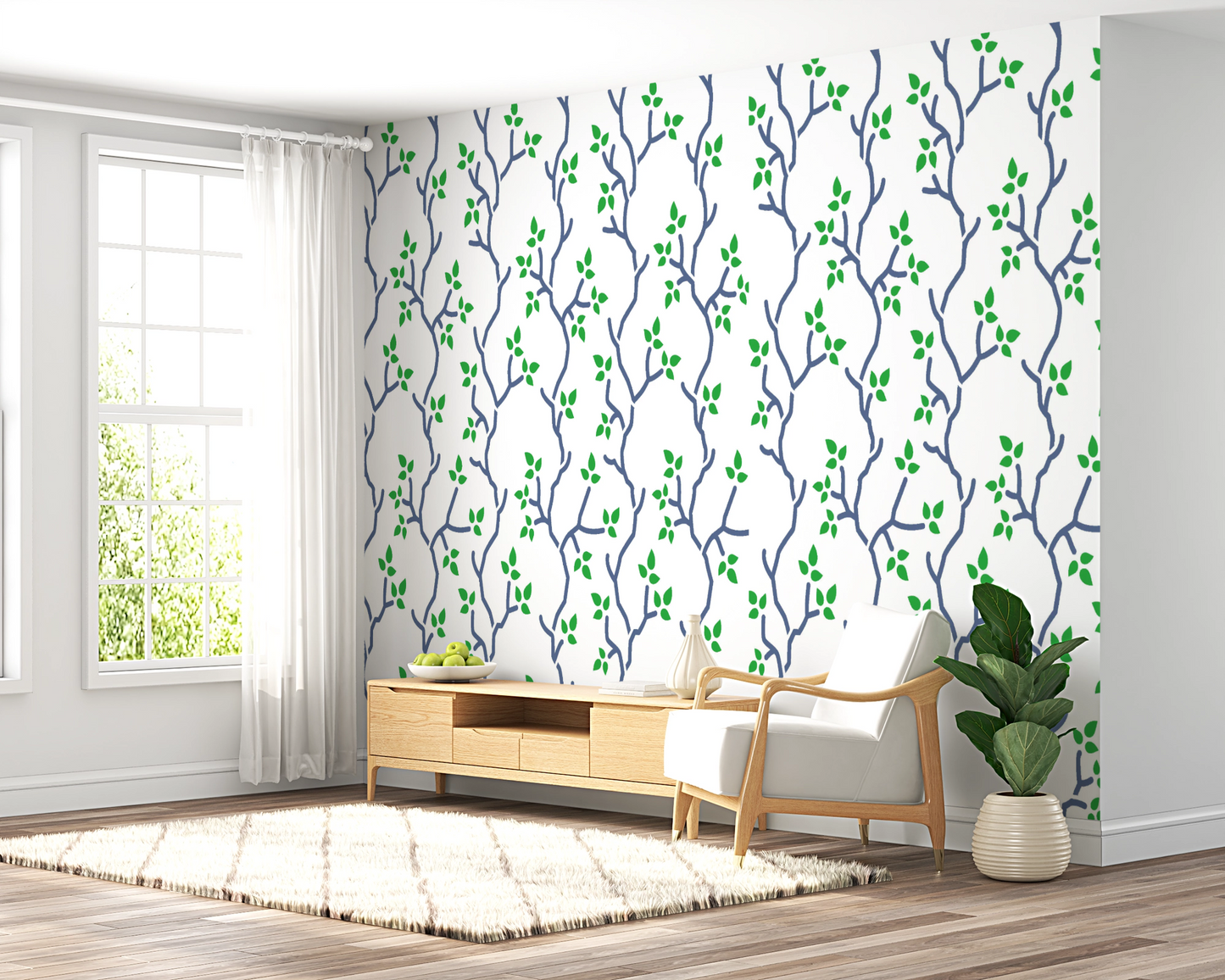 MaxxMart-Floral Pattern Wall Stencil (Inches)
