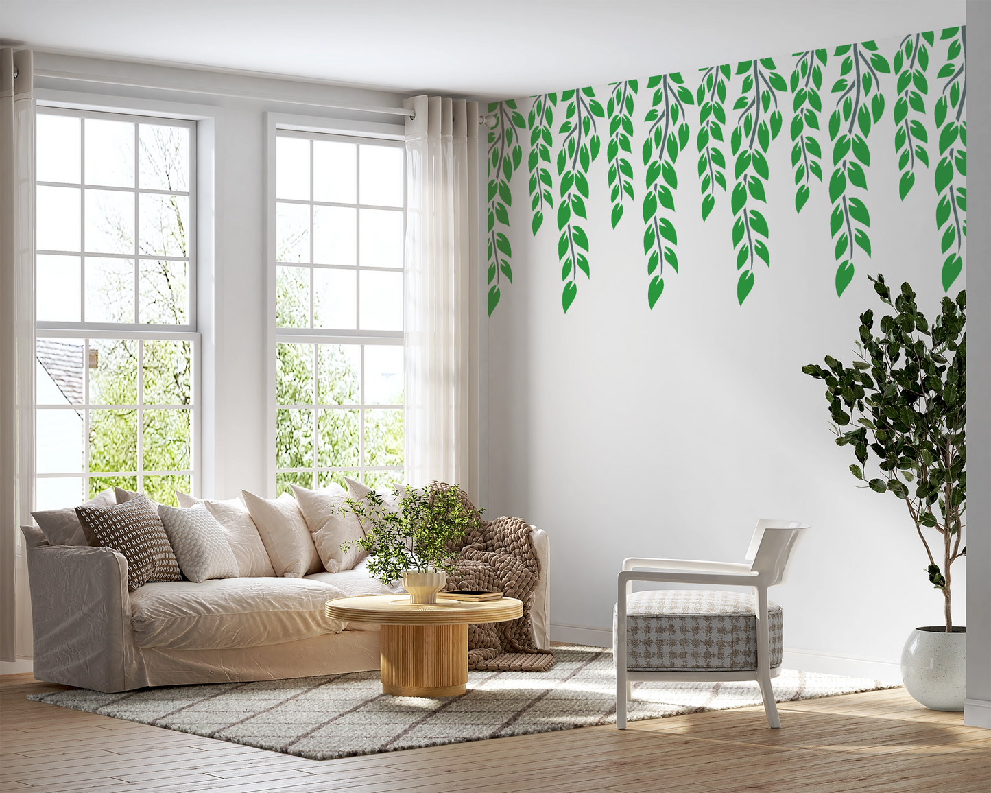 MaxxxMart - Leaves Wall Stencil(Inches)