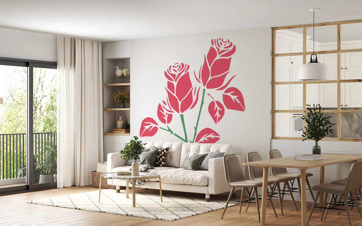 MaxxxMart-Flower Wall Stencil(Inches)