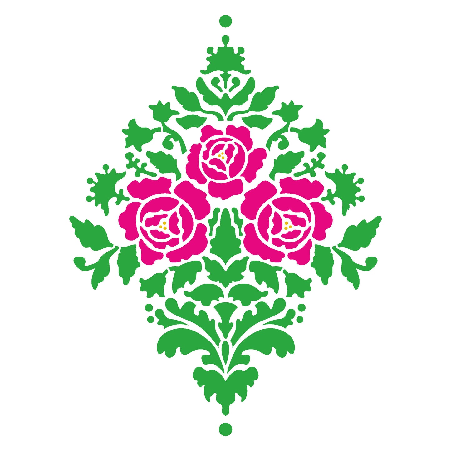 MaxxMart-Damask Pattern Wall Stencil (Inches)