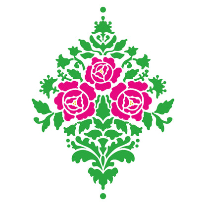 MaxxMart-Damask Pattern Wall Stencil (Inches)