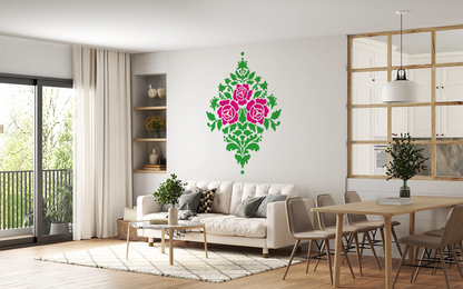 MaxxMart-Damask Pattern Wall Stencil (Inches)