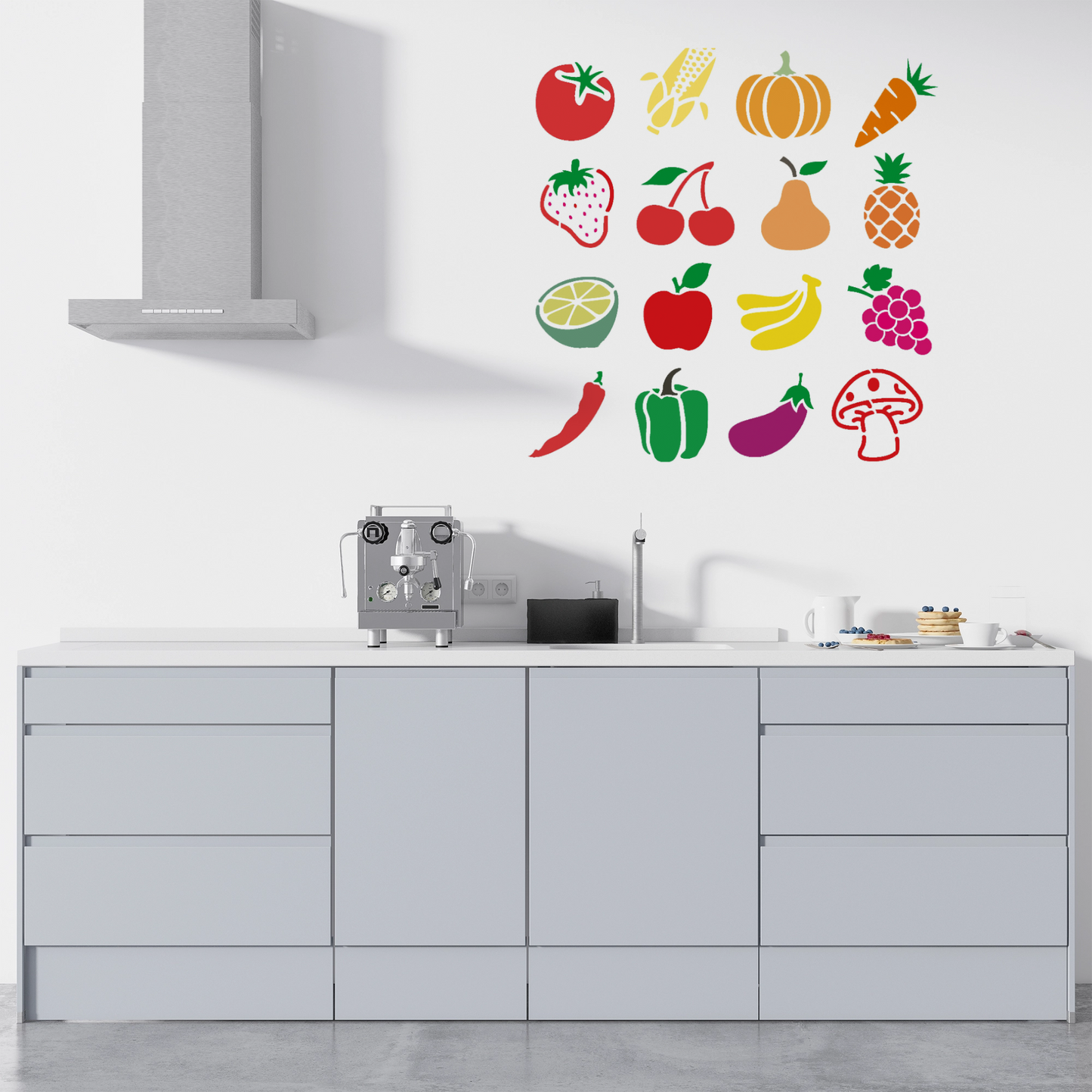 MaxxxMart - Kids Theme Wall Stencil(Inches)