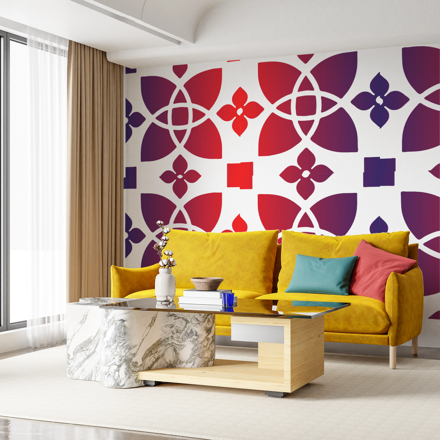 MaxxxMart - Wall Pattern Theme wall Stencil -3 (Inches)