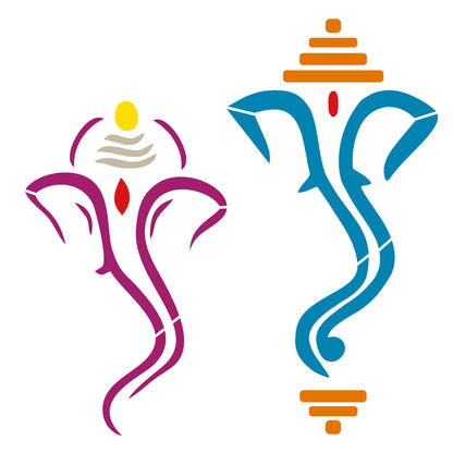 MaxxxMart - God Ganesha And Lord Shivan Wall Stencil (Inches)