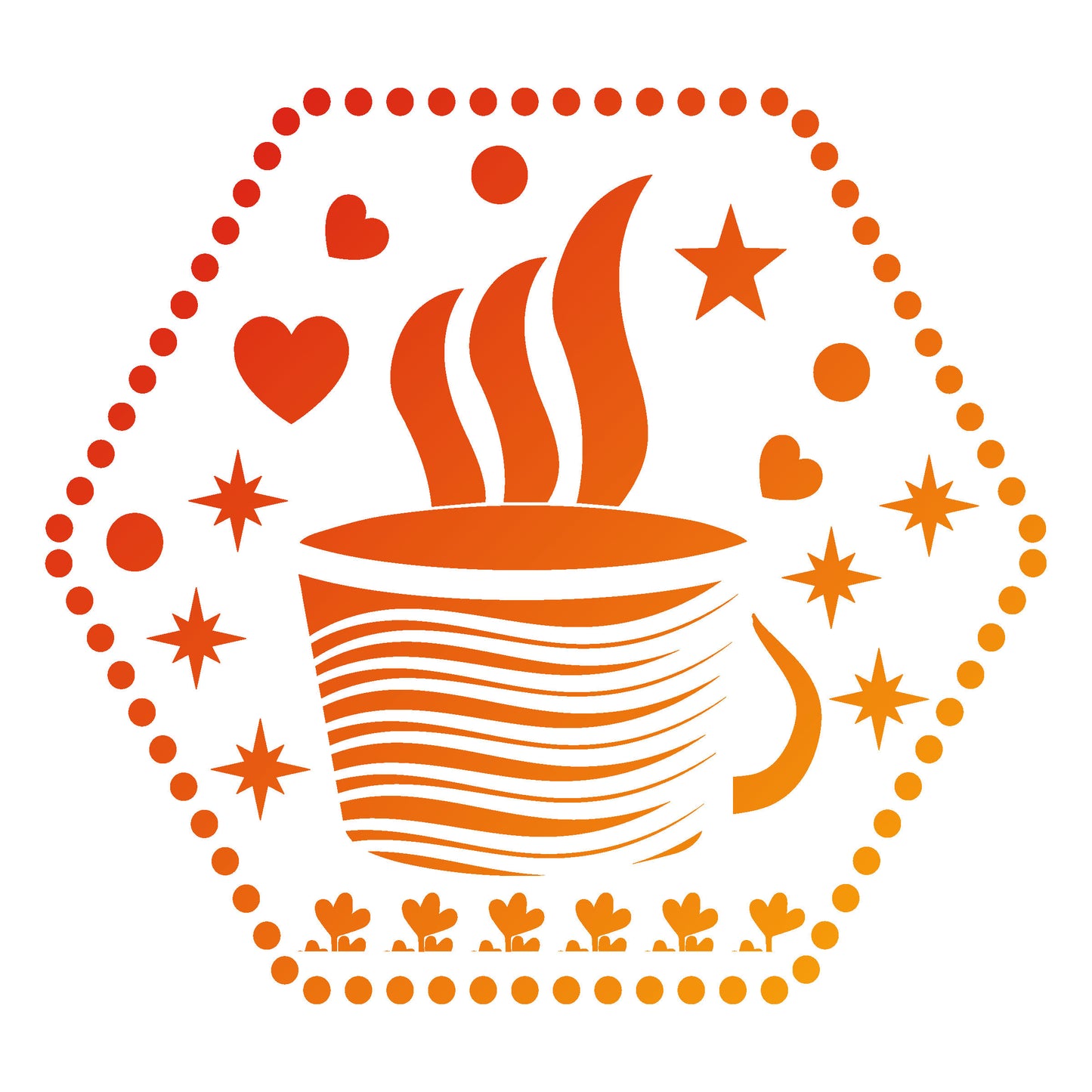 MaxxxMart - Cozy Coffee Cup Wall  Stencils (Inches)