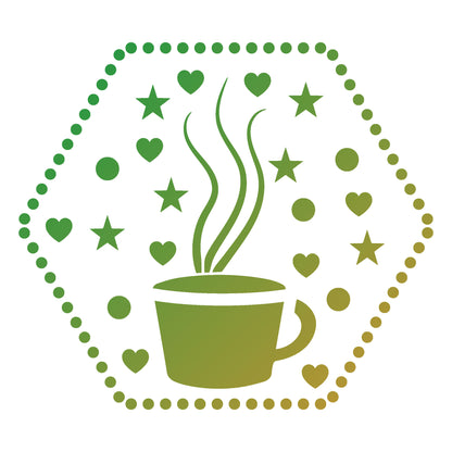 MaxxxMart - Cozy Coffee Cup Wall  Stencils (Inches)