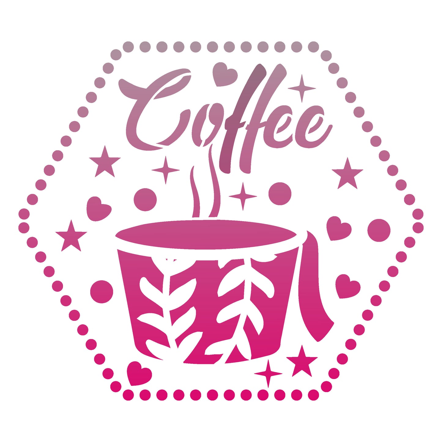 MaxxxMart - Cozy Coffee Cup Wall  Stencils (Inches)