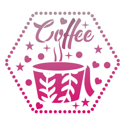 MaxxxMart - Cozy Coffee Cup Wall  Stencils (Inches)