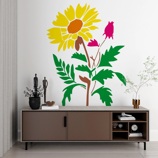 MaxxxMart - Flower Wall Stencil-6 (Inches)