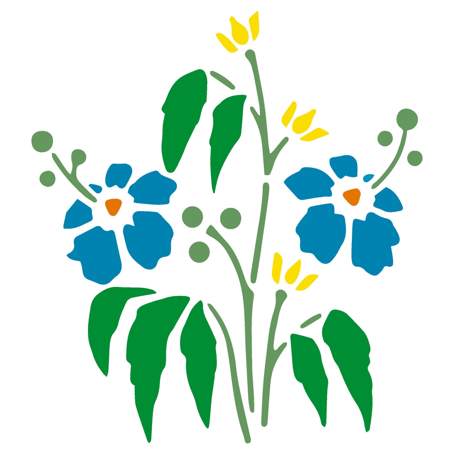 MaxxxMart - Flower Wall Stencil-6 (Inches)