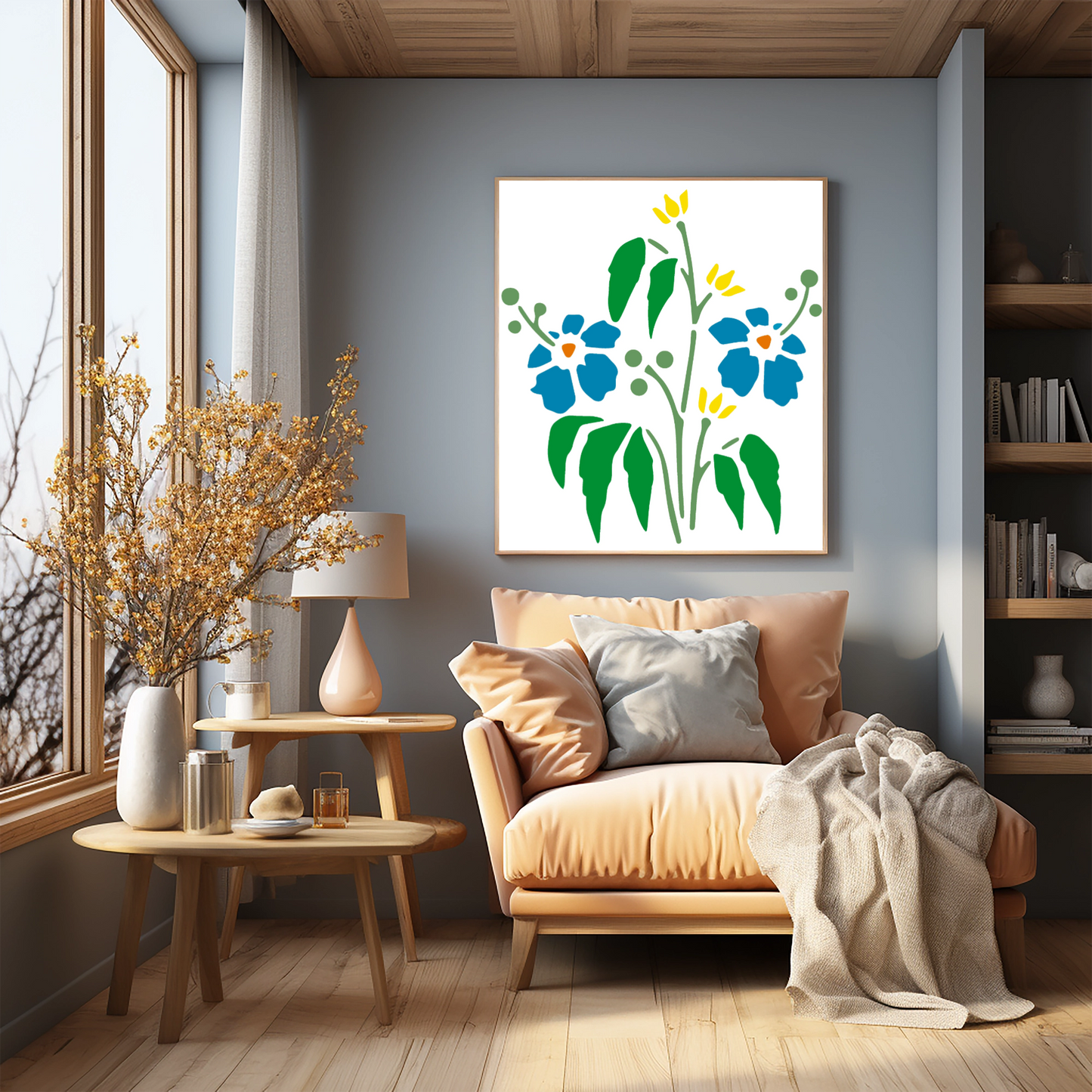 MaxxxMart - Flower Wall Stencil-6 (Inches)