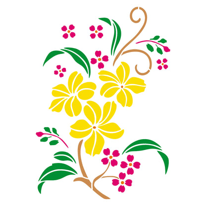 MaxxxMart - Flower Wall Stencil-6 (Inches)